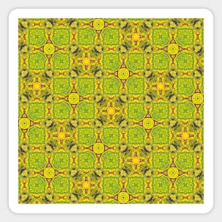 Pea Green Square and Purple Cross Shaped Pattern - WelshDesignsTP004 Sticker